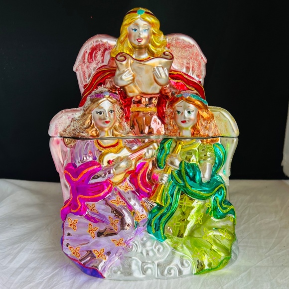 Christotopher Radko Angel Cookie Jar Canister Candy 2005 Hark the Herald Angels - Picture 1 of 15
